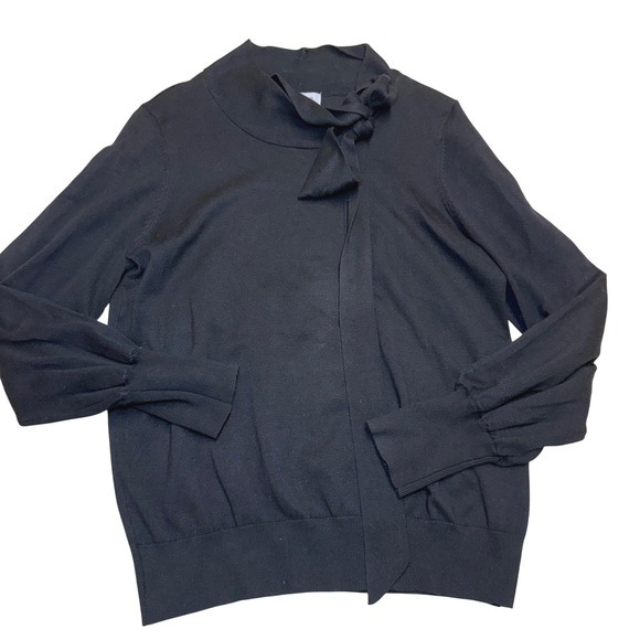 Liz Claiborne Sweaters - Liz Claiborne Womens Black Long Sleeve Bow Neck Sweater Size M